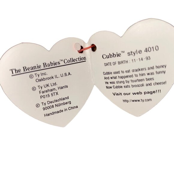 Ty Beanie Babies Cubbie Bear Plush Stuffed Animal Hang 4th Gen Tush 4th Gen Tag - Picture 7 of 10